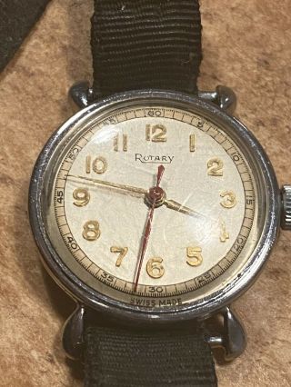 Antique Rotary Swiss Made Maybe Military Watch