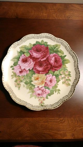 Antique Royal Vienna Serving Plate Roses 9.  75 "
