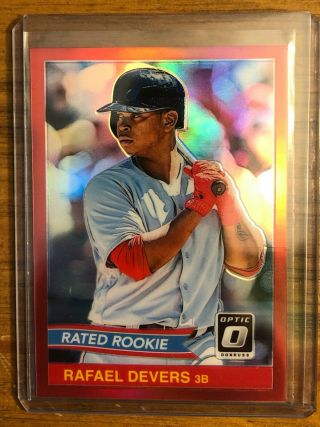 2018 Donruss Optic Rated Rookie Rafael Devers Red 