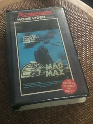 Mad Max (1979) Vhs Video Tape Roadshow Home Video 1st Release Rare