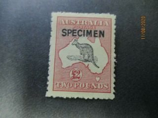 Kangaroo Stamps: £2 Pink Specimen 3rd Watermark - Rare - (k33)