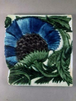 William De Morgan Merton Abbey Floral Ceramic Tile (150x155mm) [ 8]