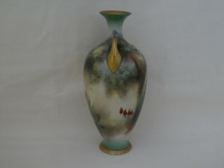 Antique Royal Worcester Porcelain Peacock Vase 2