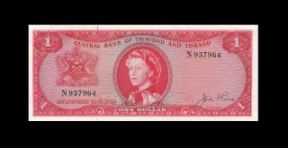 1964 British Colony Trinidad & Tobago Qeii $1 Sig.  1 Rare ( (gem Unc))