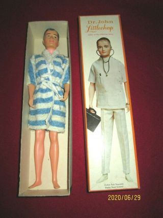 Vintage Dr John Littlechap Father Doll Remco Style 1400 W/box 1963 14” Bathrobe