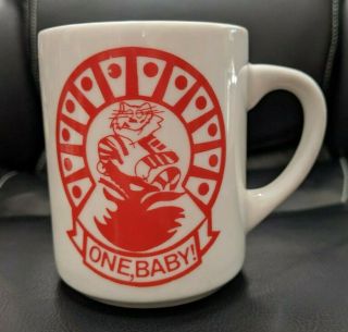 Rare F - 14 Tomcat Vf - 1 " One,  Baby " White And Red Mug Cup U.  S.  Navy Wolfpack