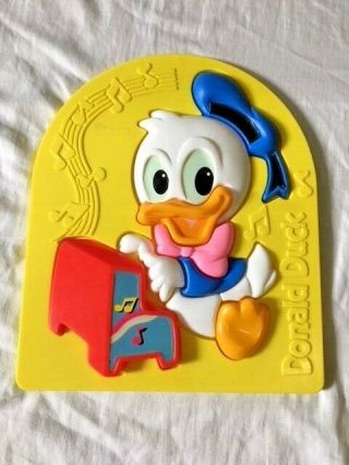 Rare Arco 1980s Vintage Baby Donald Duck 3d Puzzle Plastic Tray Piano