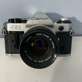 Canon Ae - 1 Program Camera W/ Fd 50mm F/1.  8 Lens Sporty Grip Rare