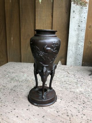 Antique Chinese Japanese Bronze Spiritual Incense Burner Urn