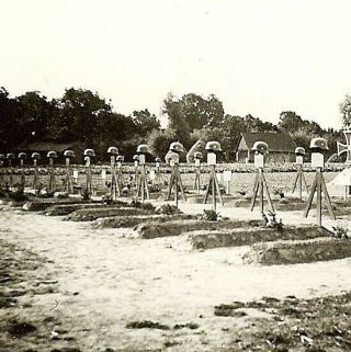 Rare Row Of Kia Helmeted German Elite Waffen Soldier Graves; France 1940