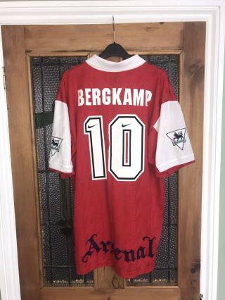 Nike 1994 - 1996 Arsenal Bergkamp Football Shirt Xl Vintage Rare Retro
