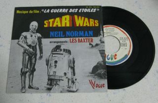 Neil Norman ‎– Star Wars " La Guerre Des Etoiles " 1977 Movie Single 7 " Rare Disco