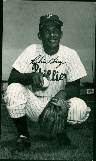 Rare 1959 J D Mc Carthy Baseball Postcard Rubin Gomez Pitcher Phillies & Giants