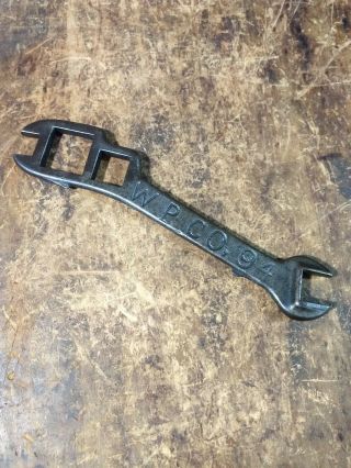 Antique Cast Iron W.  P.  Co.  94 Plow Wrench Wiard Plow Co.  Batavia,  Ny.