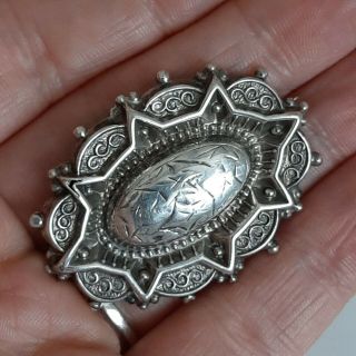 Antique Victorian Silver Target Aesthetic Sweetheart Brooch Vintage Jewellery