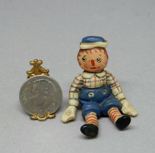 Vintage Artisan Seated Raggedy Andy Toy Doll Dollhouse Miniature 1:12