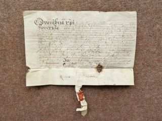 1662 Hurworth County Durham 17th Century Latin Vellum Deed Document Some Damage