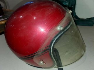 Vintage Racing Helmet And Face Shield Unknown Maker Size S