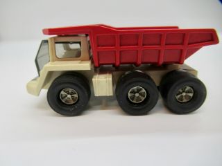 Vintage Tonka Mini Dump Truck Rare Red Miniature Toy White Red 1970s