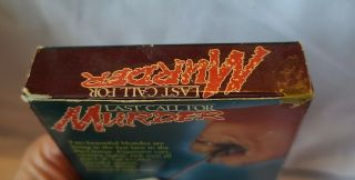 RARE LAST CALL FOR MURDER VHS HORROR Erotic Killer Anthony Alda Music BILLY IDOL 3