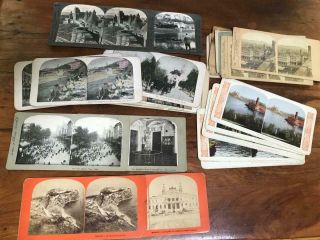 Group Of 26 Antique Stereoview France Paris Castles Monaco Stereo Photo Cards
