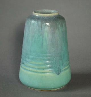 Rare 1924 Roseville Imperial Ii 468 - 5 Art Deco 5 1/4 " Green Art Pottery Vase
