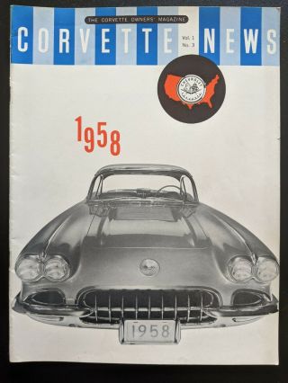Corvette News Rare Volume 1957 / 1958 Vol 1 No 3