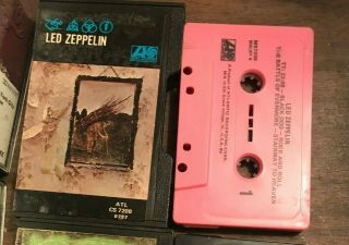 Led Zeppelin Iv Untitled Rare Cassette Tape Pink Shell/hard Case