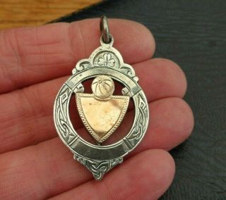 Vintage Irish Dublin Sterling Silver Fob Medal Football Military Association Ww2