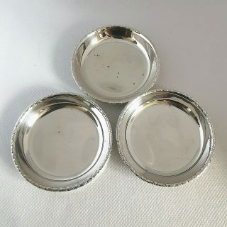 Matching Set Of Three Early Vintage Norwegian.  830 Silver Pin Dishes