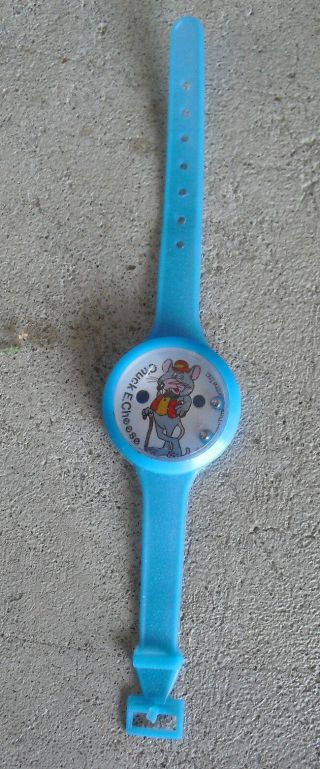 Rare Vintage 1981 Chuck E Cheese Marble Toy Plastic Watch Look