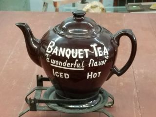 Vintage Rare Banquet Tea Pot Counter Dispenser Iced Hot " A Wonderful Flavor "