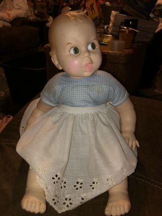 Vintage Gerber 16” Baby Doll Dress Flirty Eyes Moves So Cute