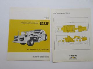 Rare Wabco B333 Tractor - Elevating Scraper Sales Brochure 1968