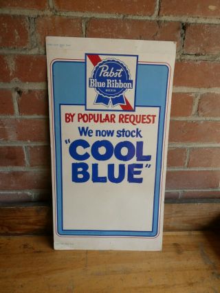 Rare Vintage Pbr Pabst Blue Ribbon Cardstock Sign 1960 