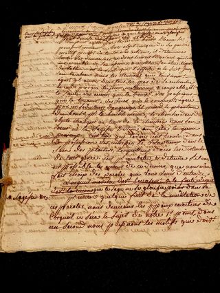 Rare 1700s Autographed Manuscript Document 16 Pages