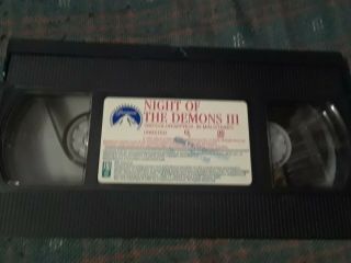 Night Of The Demons 3 (vhs,  1997) Rare And Oop,  No Box Art,  Vhs Only