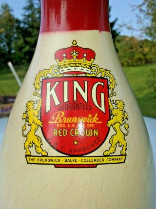 Vintage Brunswick King Red Crown Bowling Pin Graphics