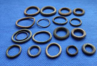 Ancient Bronze Rings From Clothing And Horse Harness.  From 12th To 18th Century
