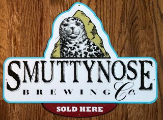 Rare Smuttynose Brewing Co.  Here Tin Sign Bar Pub Tacker 23 1/2 " X 18 "