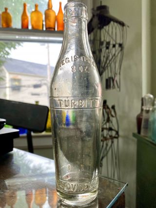 Rare Turbitt & Co Providence Ri Blown Bim “ten Pin” Soda Bottle