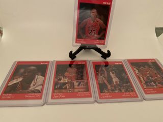 Rare 1991 Star Co.  Michael Jordan Basketball Card Red Promo Set 1 - 5