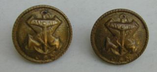 2 Old Civil War Buttons Confederate Navy Officers Coat Buttons Very Rare