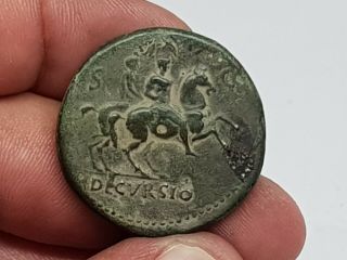 Extremely Rare Ancient Roman Bronze Sestertius Of Nero 20,  3 32 Mm