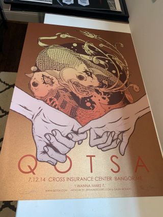 Queens Of The Stone Age Poster Maine 2014 Jermaine Rogers Copper Variant Rare