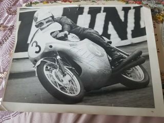 Bob Mcintyre Signed Autographed Photograph 250cc Honda 1962 Iom Tt Rare