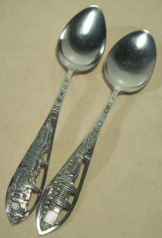 Sterling Silver Souvenir Spoons.  925 Teaspoons Denver & Salt Lake City 32 Grams