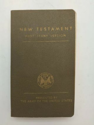 RARE & Authentic WW2 Testament Bible - Presented by the U.  S.  ARMY - RB2 2