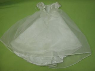 Barbie VINTAGE 1963 Fashion 947 BRIDE ' S DREAM Satin & Sheer Wedding DRESS Gown 3