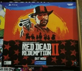 Red Dead Redemption 2 Promo Poster Rare Display Ps4 Rockstar Gamestop